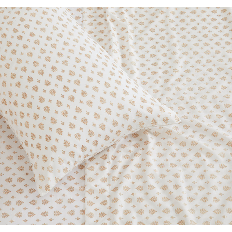 Yellow Floral Brushed Microfiber Full Sheet Set
