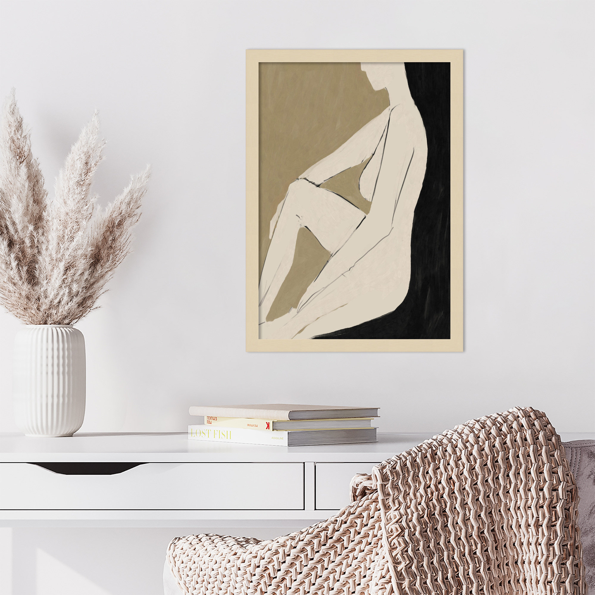 Chamois Chill by Dan Hobday - Single Picture Frame Print, 21" H x 15" W, Brown Framed