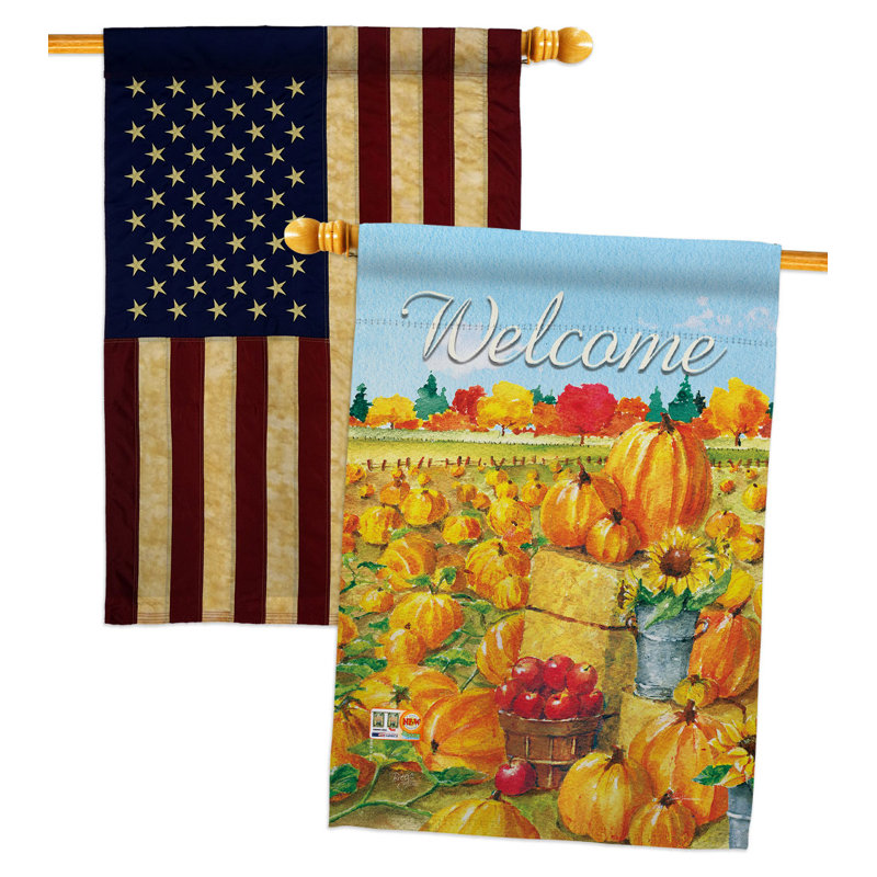 Drapeau de maison 40 po x 28 po Pumpkin Patch
