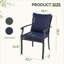 Chaises de patio en métal 2 pièces avec coussins bleus Maynard-122588614