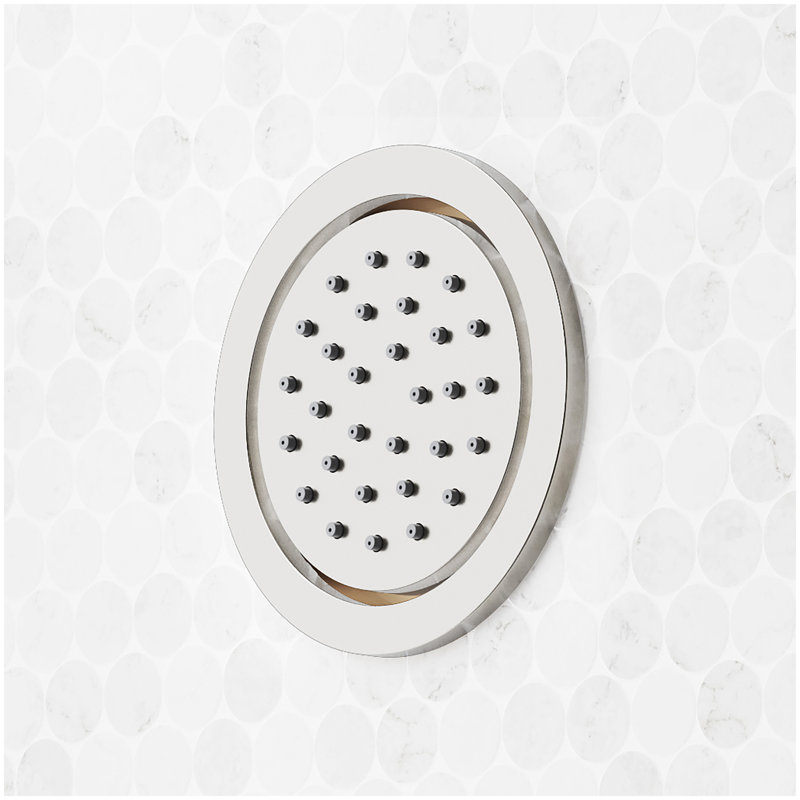 Vassor Thermostatic Shower System With 3 Body Sprays, Slide Bar and Hand Shower - Brushed Nickel, Brushed Nickel