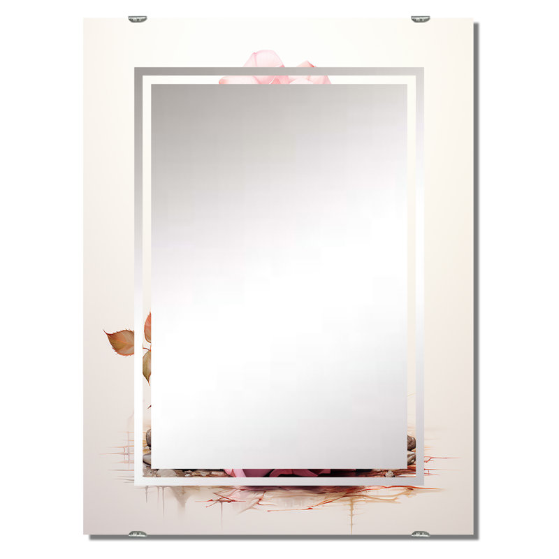 Brandel - Miroir mural rose MIR141703, 40 po x 30 po