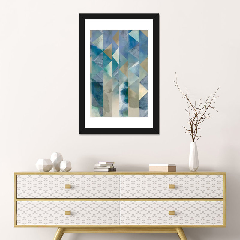 « ocean réflexions i », reproduction sur toile, H 32 po x l 24 po x P 1 po, Papier d'art encadré noir, Blanc