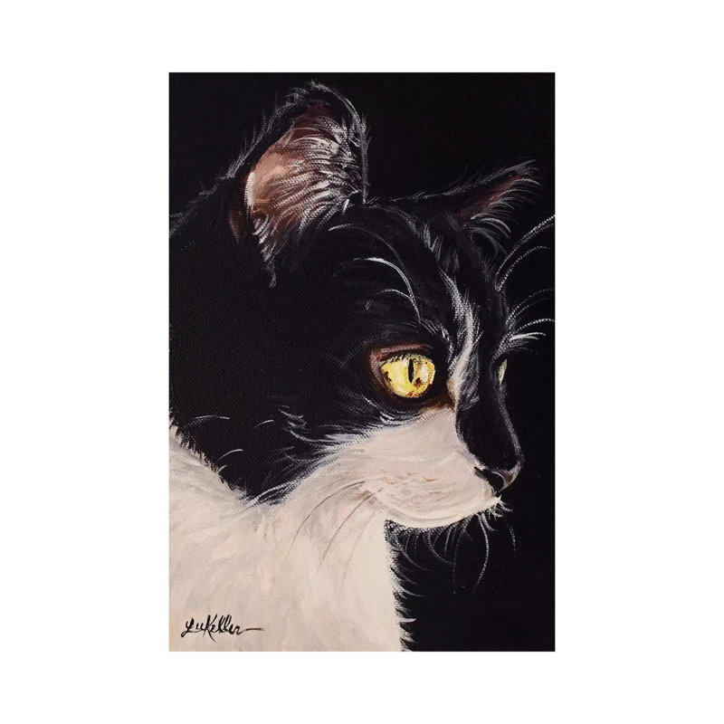 « Tuxedo Cat » par hippie Hound studios-impression, Toile tendue, Pas de tapis, H 26 po x l 18 po x 1,5 po