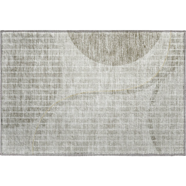 Bungalow Rose Premium Machine Washable Houtz Taupe Rug | Wayfair
