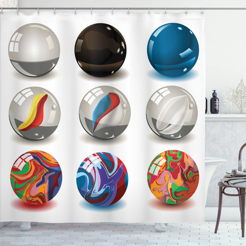 Ensemble de rideau de douche bubble art, H 75 po x l 69 po