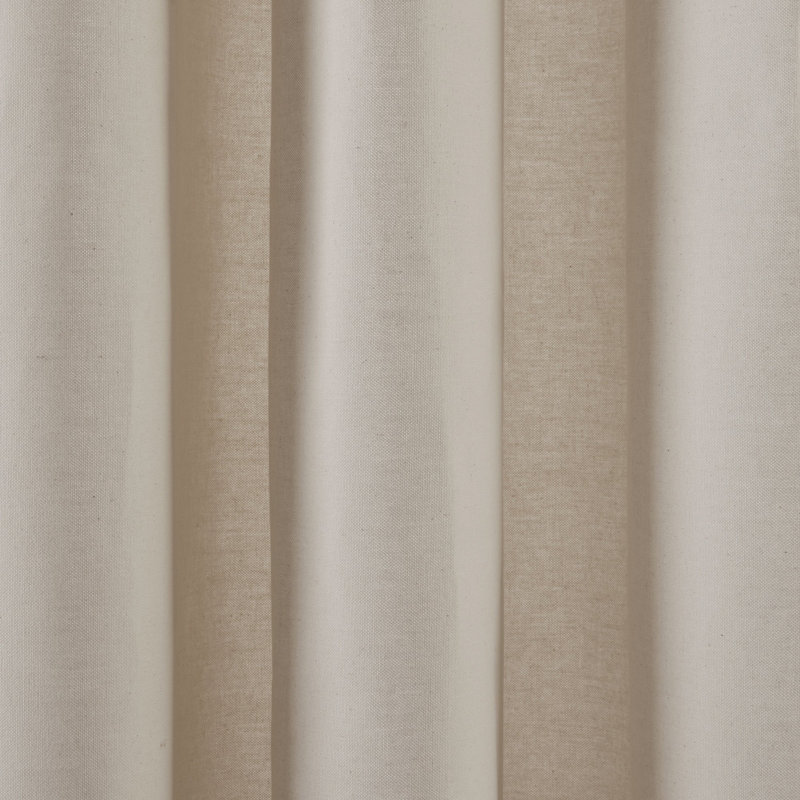 Cotton Blackout Curtain Single Panel, Light Beige