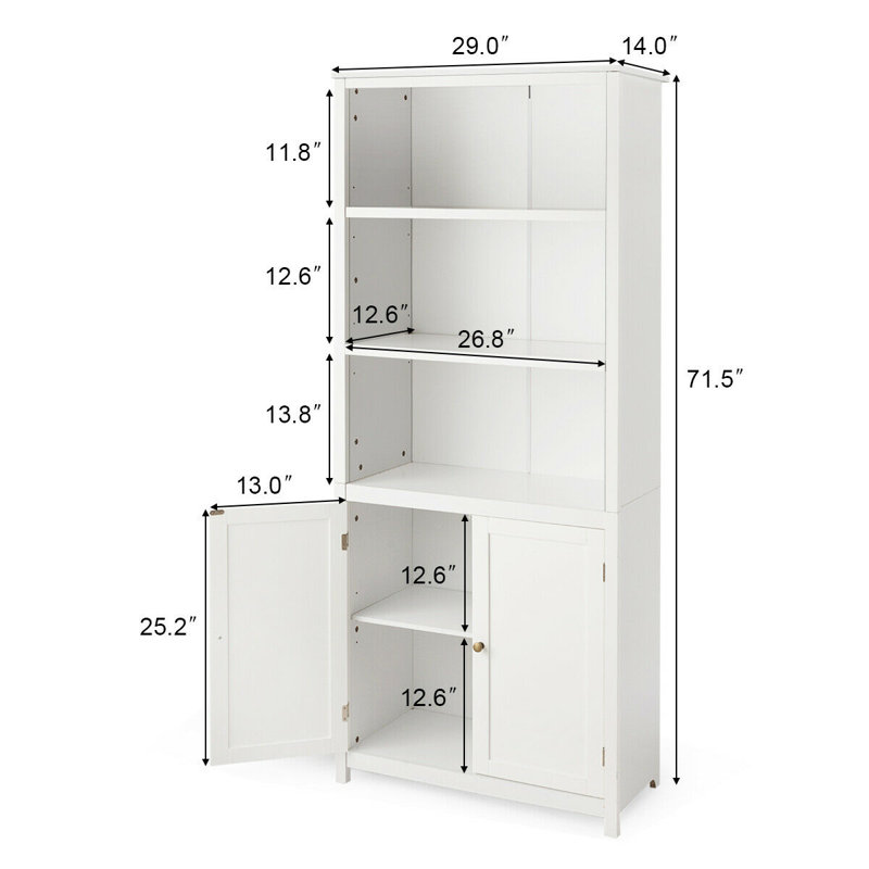 Aydan Storage Bookcase, White