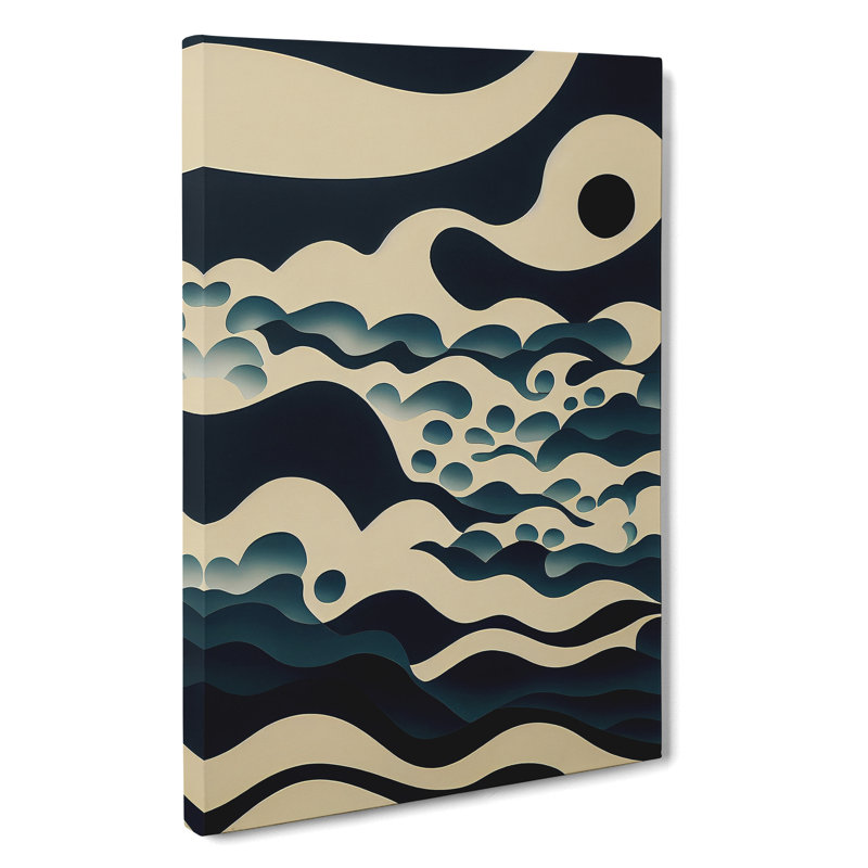 Ocean Wave Modern Art No.6 Abstract - Wrapped Canvas Print, 50cm H x 35cm W x 3cm D