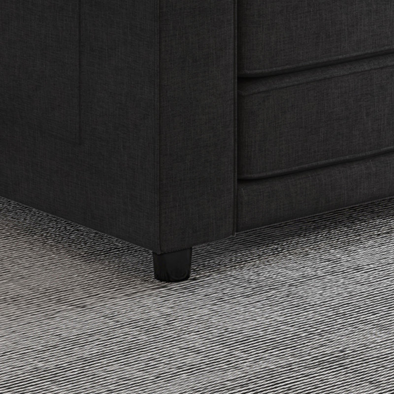 55" Loveseat Sleeper Sofa Bed with 2 Side Pockets & Linen Fabric, Dark Gray