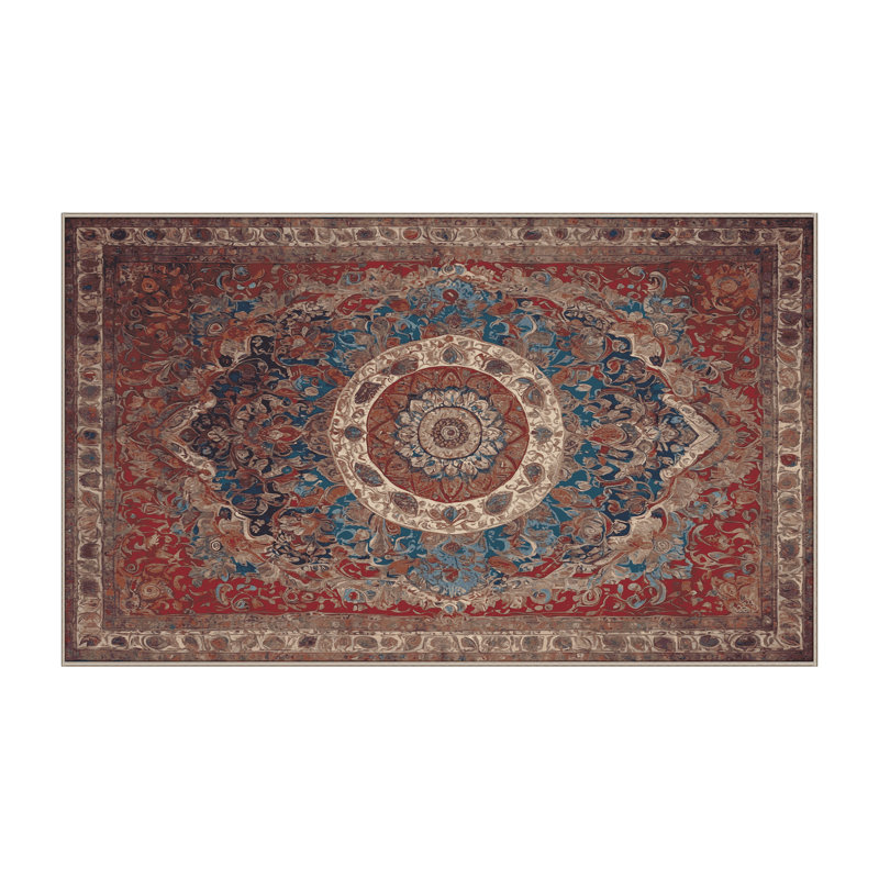 Machine Washable Brown Area Rug, Runner 2' x 5'