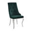 Ensemble de 2 chaises d'appoint en tissu et acier inoxydable Dekel Green