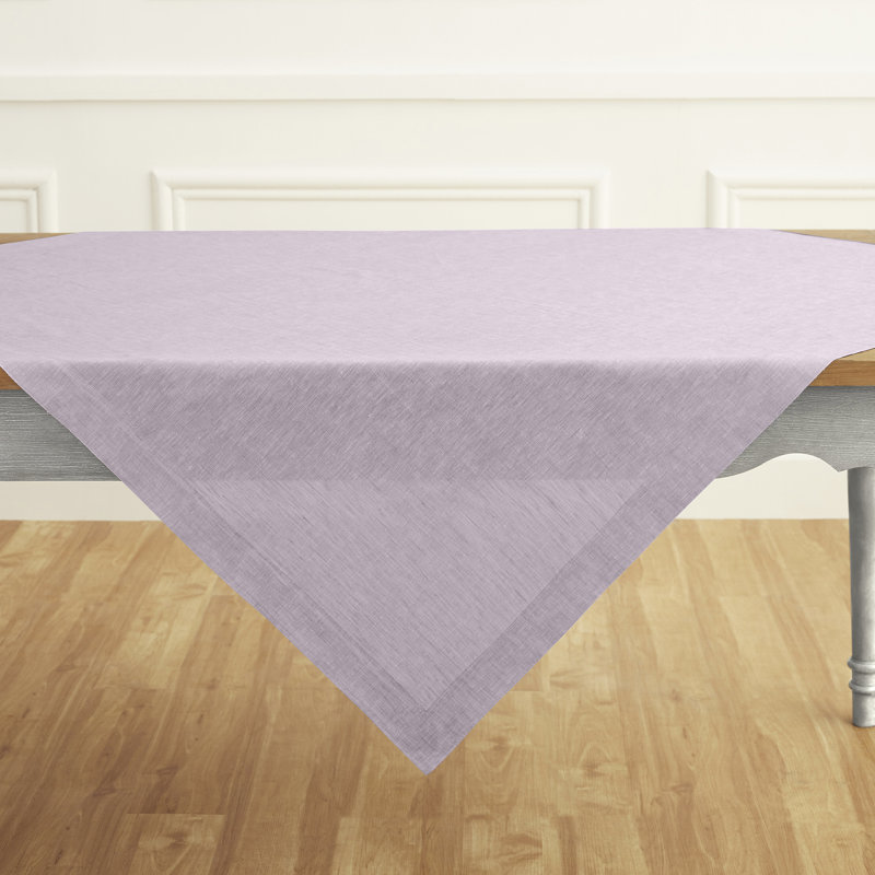 100% Pure Linen Table Throw - Athena, Chambray Lavender