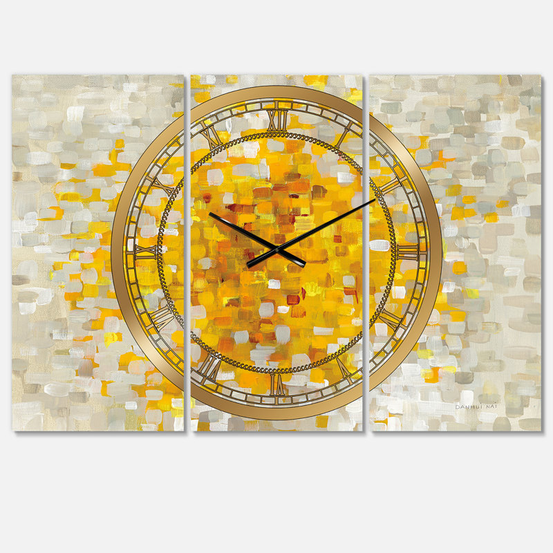 Glam Yellow Explosion Blocks - Horloge murale moderne