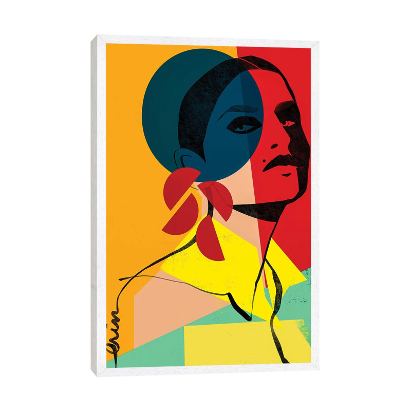Face off No. 1 Piece Wall Art on Canvas, 66.04cm H x 45.72cm W x 3.81cm D, White Framed