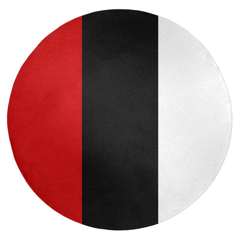Tapis de zone rouge/noir, Rond 5 pi