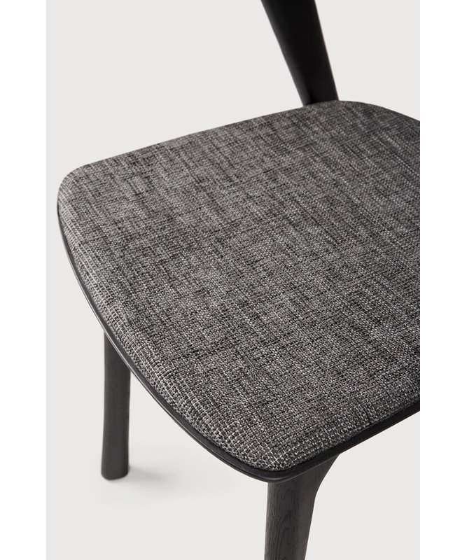Bok Upholstered Dining Chair, Gray Polyester Blend/Acrylic, Black