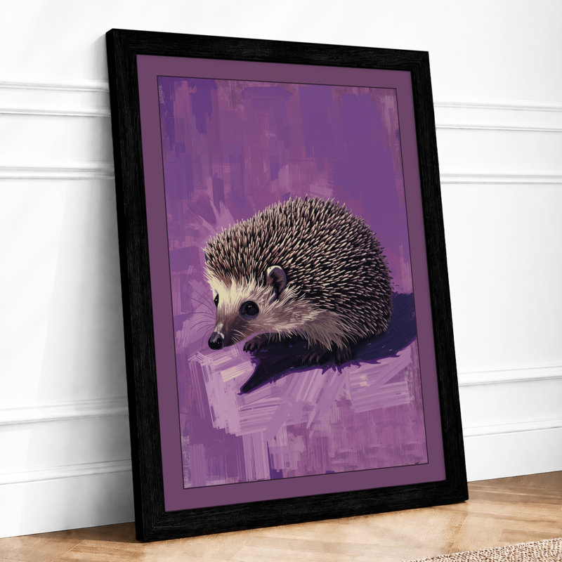 Quiet Hedgehog Boho - Framed Print, A3 - 42.0 x 29.7 cm, Black
