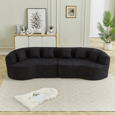 Canapé en os surdimensionné sans os de 106,3 pouces avec 6 coussins de luxe Boneless