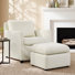 Fixed Armchair Set With Matching Ottoman – Sculptural Design & Washable Covers