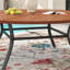Round Iron Outdoor Dining Table Umbrella Hole , 60 " W 60 " D-316719728-316719726