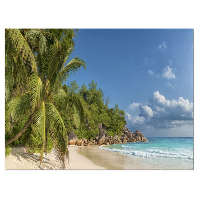 « dark blue anse georgette beach », reproduction de photo sur toile tendue