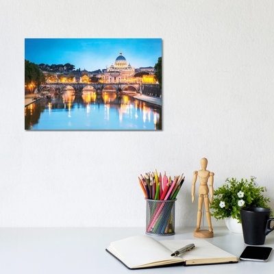 St Peter's Basilica And Tevere River, Rome by Matteo Colombo - Wrapped Canvas Print