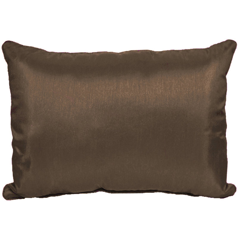 Faux Silk Throw Pillow, Chocolate, 12" x 18", Rectangular