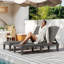 Chaise longue d'extérieur en résine (ensemble de 2)-106462806