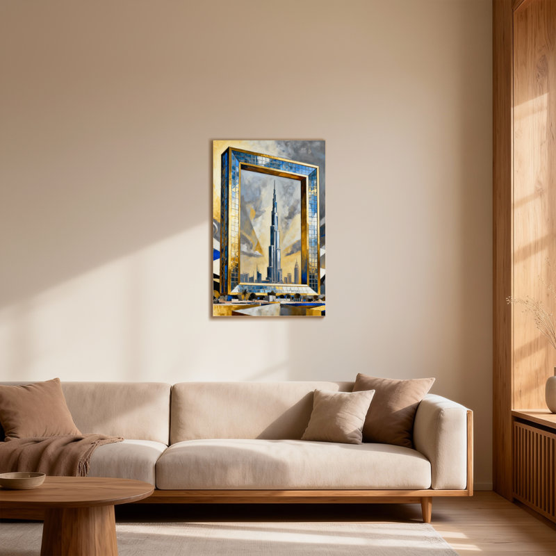 Conception de cadre de paysage urbain scénique et urbain, H 30 po x l 20 po