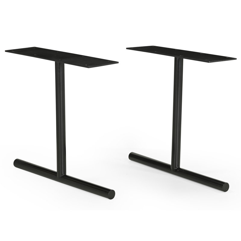Base en T en aluminium - Base de table de salle à manger seulement - Quincaillerie non incluse, Noir