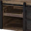 Oak Coffee Table With Sliding Doors, Rustic Charm, Versatile Storage Solution Wood Barn Ambiance For Living Room