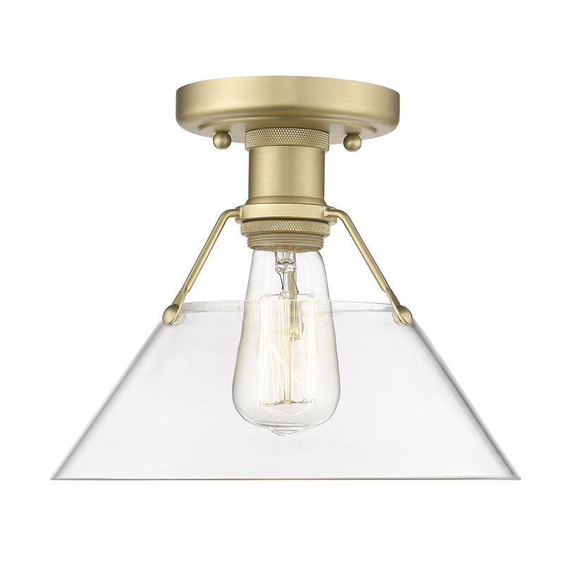 Weatherford Flush Mount, Brushed Champagne Bronze, Clear Glass
