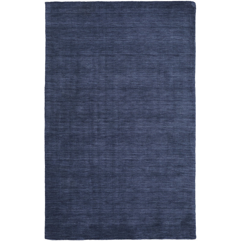 Tapis bleu en laine tissé à la main 2 pi x 3 pi résistant aux taches