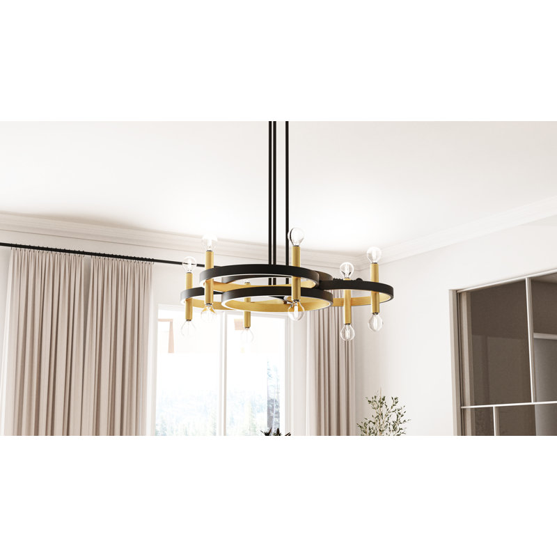 Lustre noir mat 6 lumières Albee
