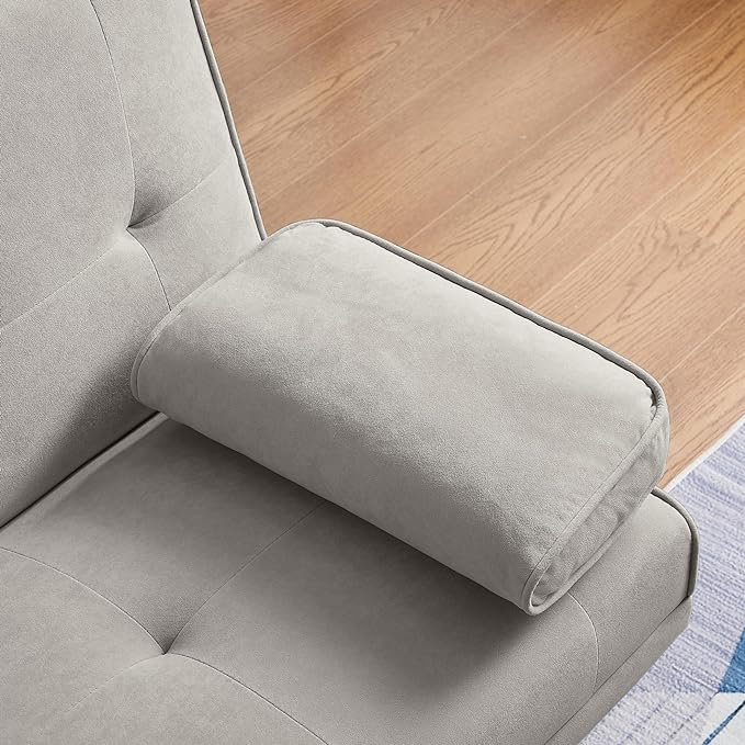 Weissport 65'' Upholstered Convertible Sofa, Beige
