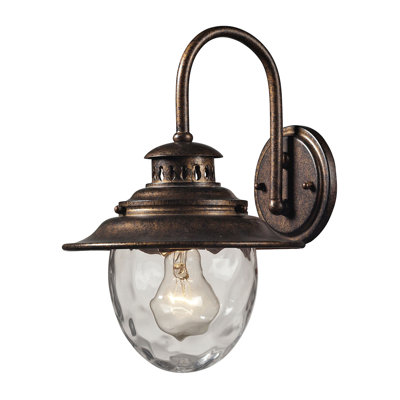 Applique murale d'extérieur 1 lumière de 13 po de hauteur Searsport - bronze royal