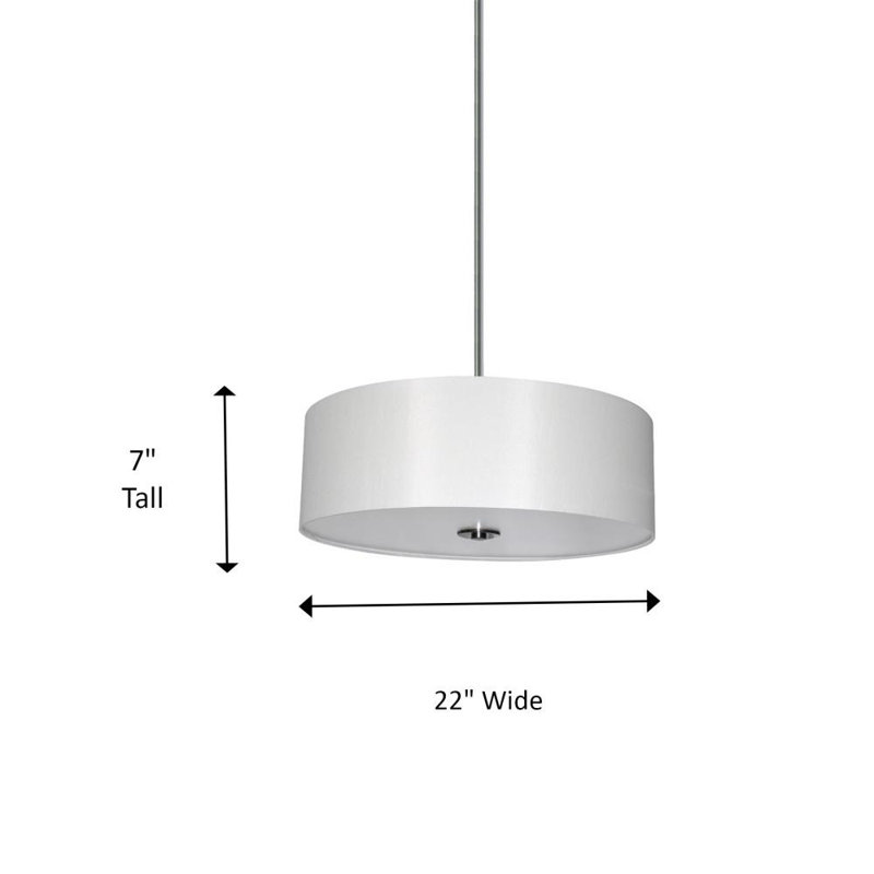 Lustre tambour 4 lumières à abat-jour Olivo, Blanc immaculé