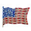 Décoration de fenêtre en forme de drapeau américain éclairé 14 po