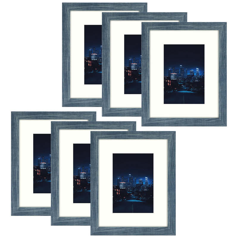 Ensemble de cadres muraux avec plexiglas Dreketi, Bleu, 8 pi x 10 po emmêlé à 5 po x 7 po
