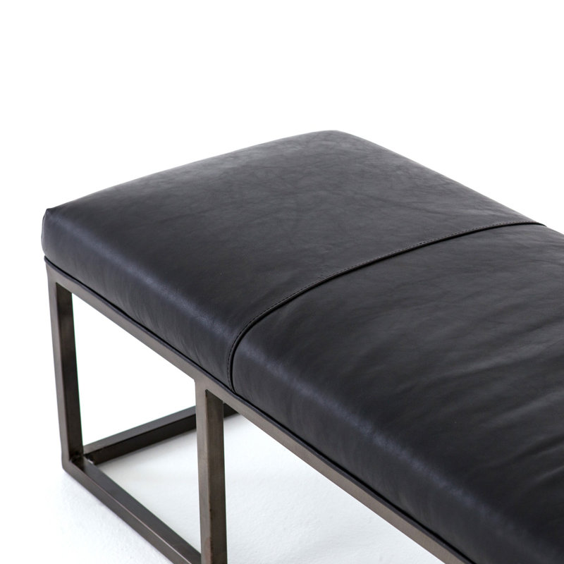 Beaumont Leather Bench, Rider Black