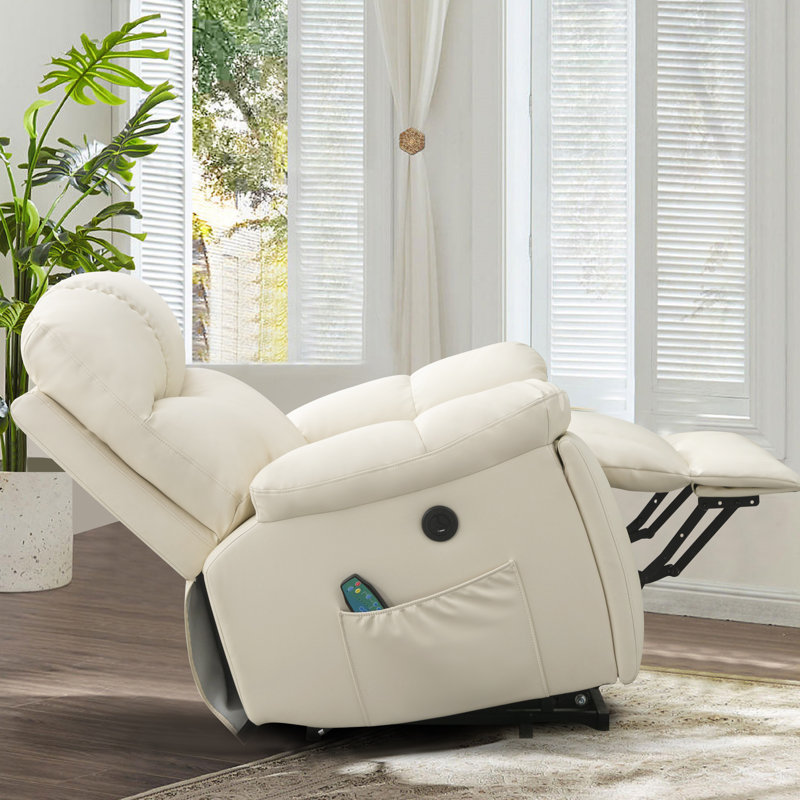Fauteuil inclinable Luxie, Similicuir beige