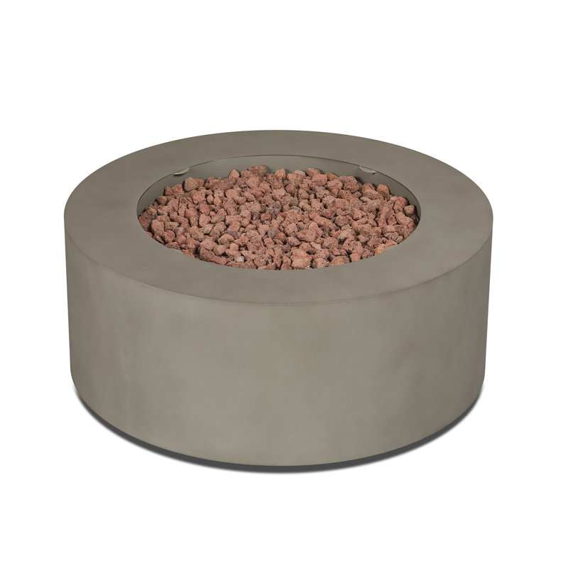 AEGEAN 36" Round Steel Propane or Natural Gas Fire Pit Table by Real Flame, Gray