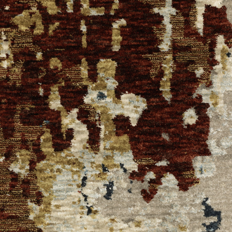 Elizzabeth Modern Mottled Abstract Beige/ Multi Area Rug, Runner 2'3" x 7'9"