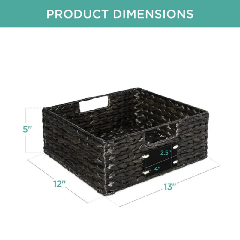 Pantry Baskets, 5" H x 12" W x 13" D, Black