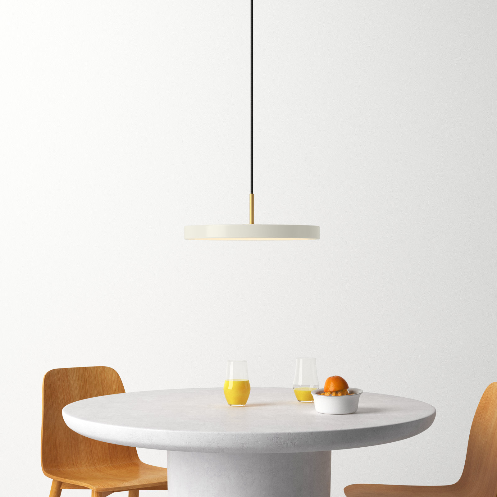 Ivan Single Light Metal Dimmable LED Pendant, White