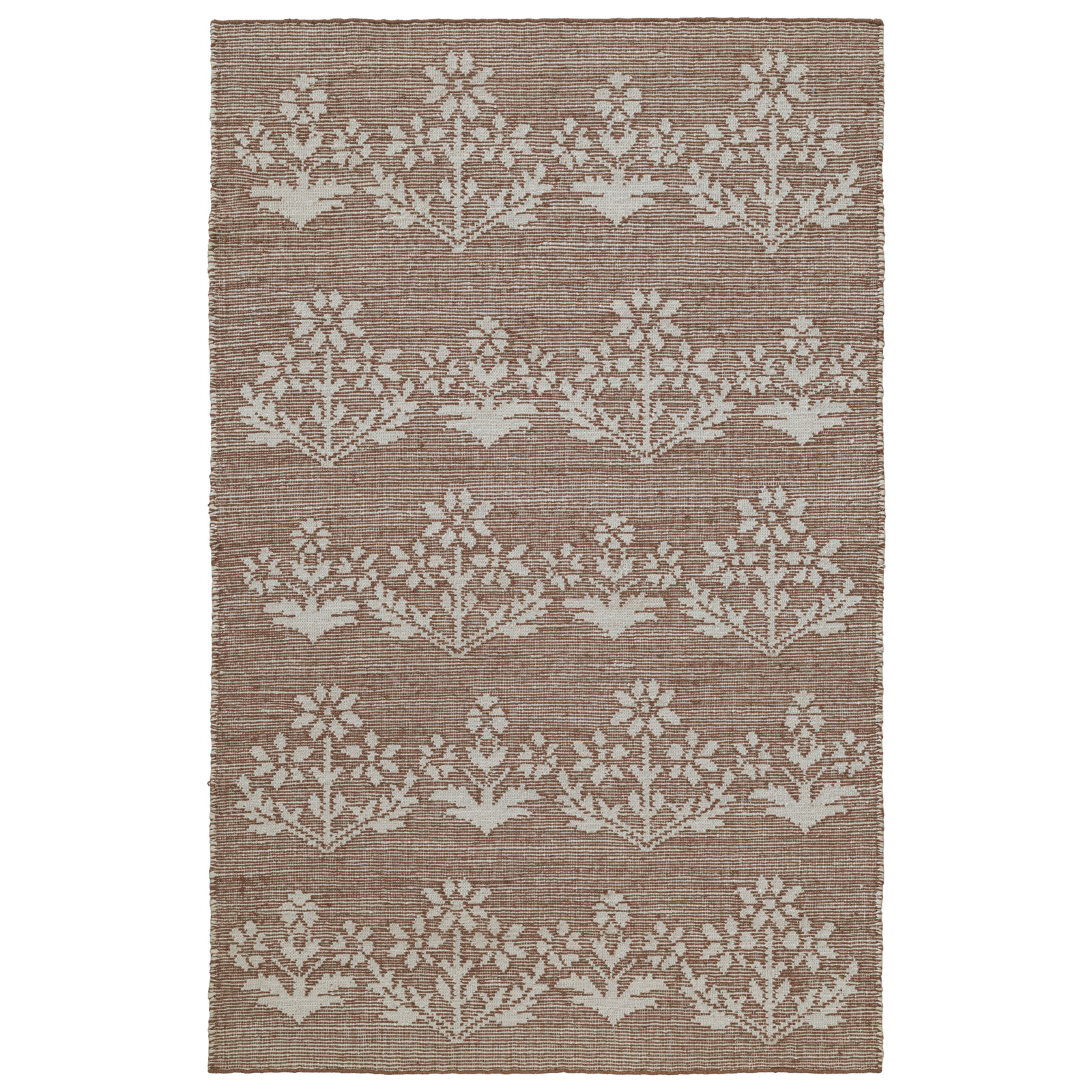 Heidi Botanical Flatweave Jute Rug, Clay, 7'9x9'9