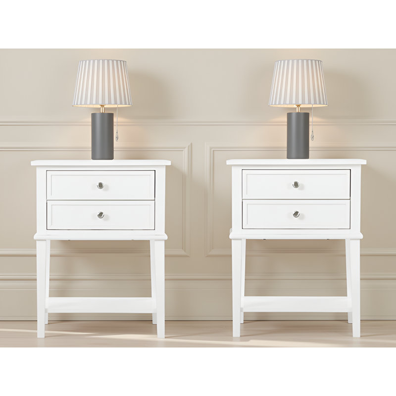 Ensemble de 2 tables de chevet blanches Zeist, Blanc