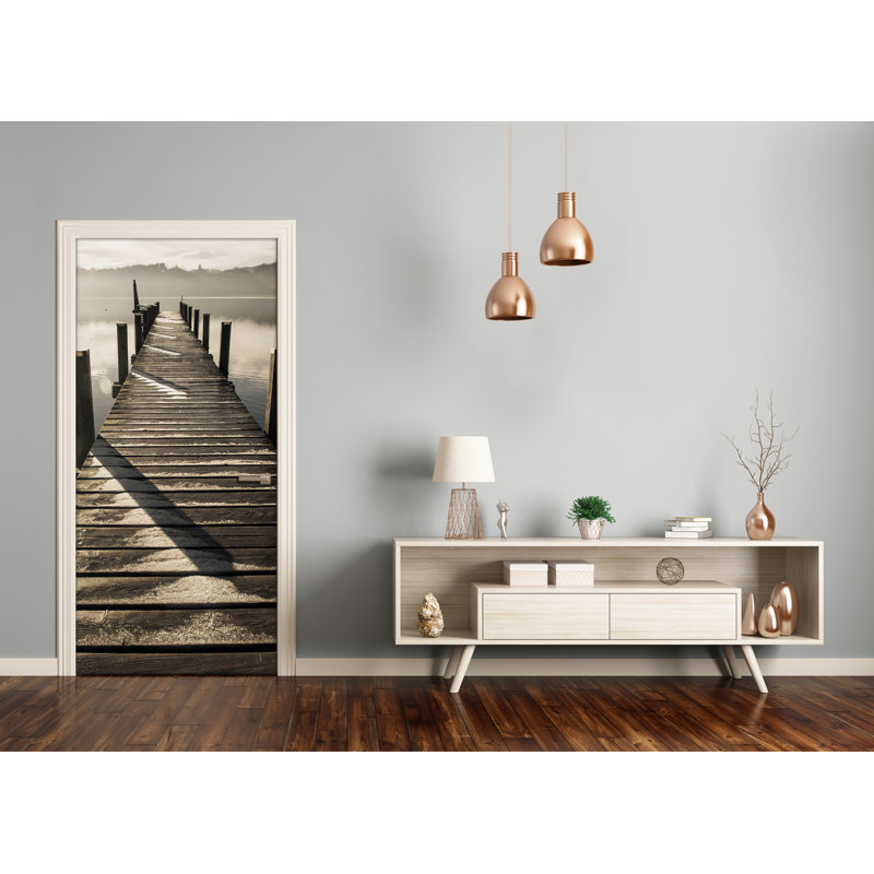 Wooden Pier Door Decal