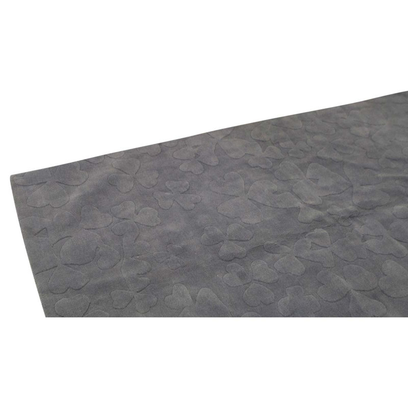 Tapis gris uni uni en laine tissé à la main 5 pi 6 po x 8 pi 6 po